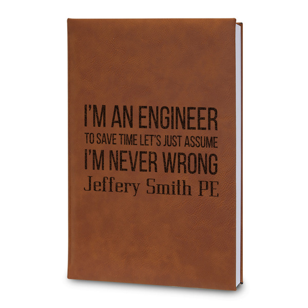 Custom Engineer Quotes Leatherette Journal - Large - Double Sided (Personalized)