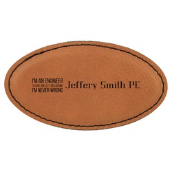 Engineer Quotes Leatherette Oval Name Badge with Magnet (Personalized)