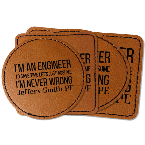 Custom Engineer Quotes Faux Leather Iron On Patch (Personalized)