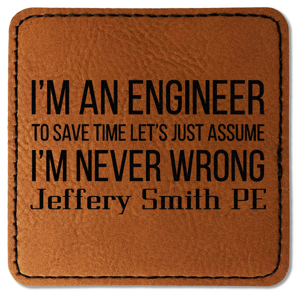 Engineer Quotes Leatherette Patches - Square