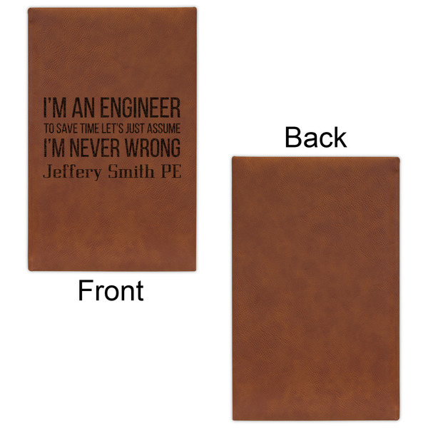 Engineer Quotes Leatherette Sketchbooks - Small - Single Sided - Front & Back View