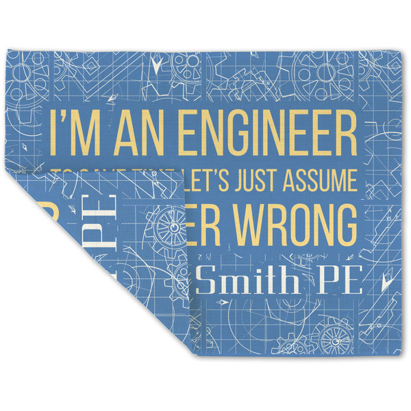 Custom Engineer Quotes Double-Sided Linen Placemat - Single w/ Name or Text