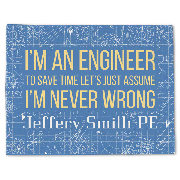 Custom Engineer Quotes Single-Sided Linen Placemat - Single w/ Name or Text