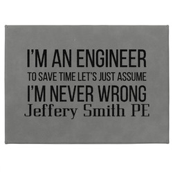Engineer Quotes Medium Gift Box w/ Engraved Leather Lid (Personalized)