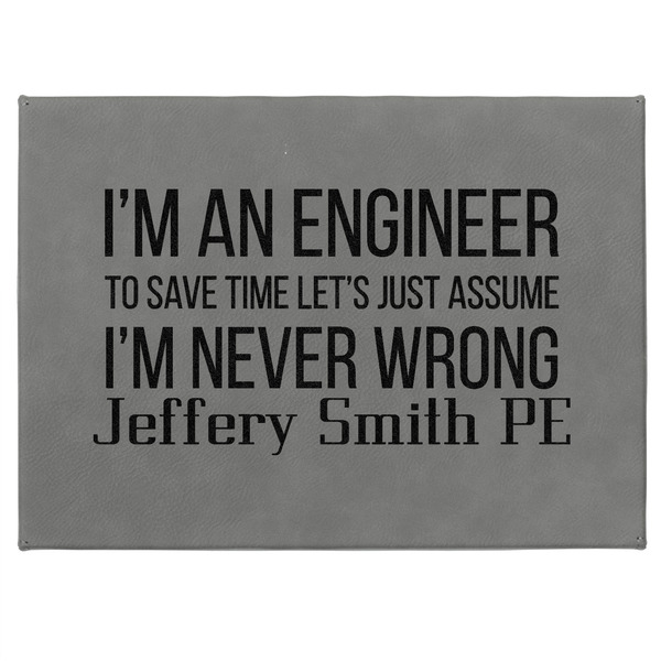 Engineer Quotes Medium Gift Box with Engraved Leather Lid - Approval