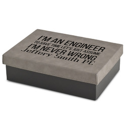 Engineer Quotes Gift Boxes w/ Engraved Leather Lid (Personalized)