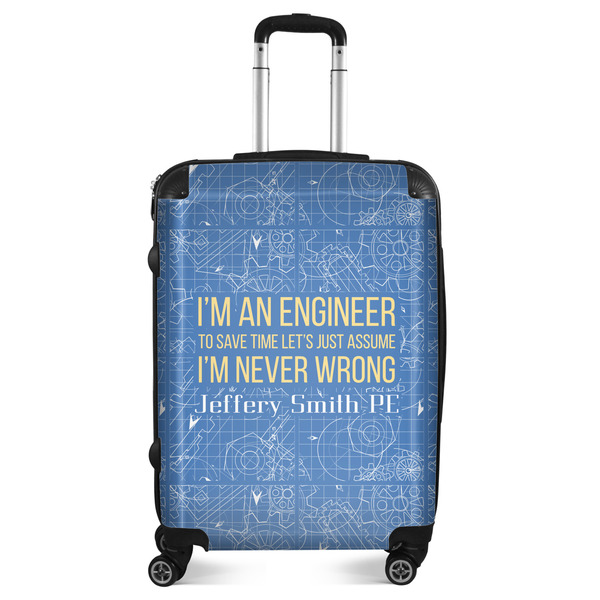 Custom Engineer Quotes Suitcase - 24" Medium - Checked (Personalized)