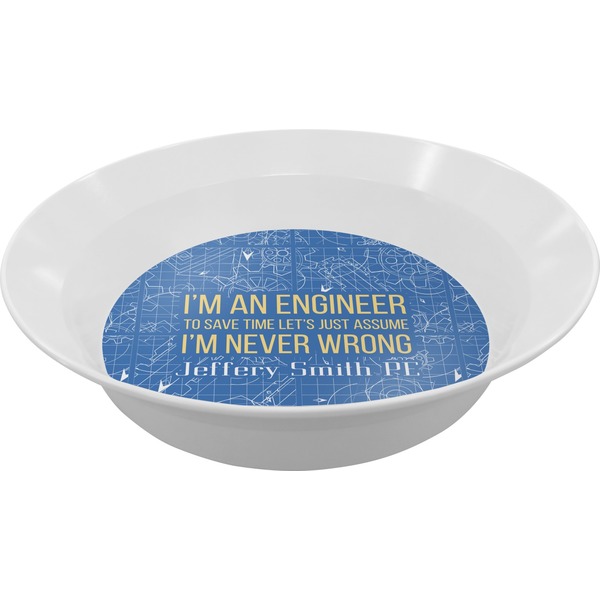 Custom Engineer Quotes Melamine Bowl (Personalized)