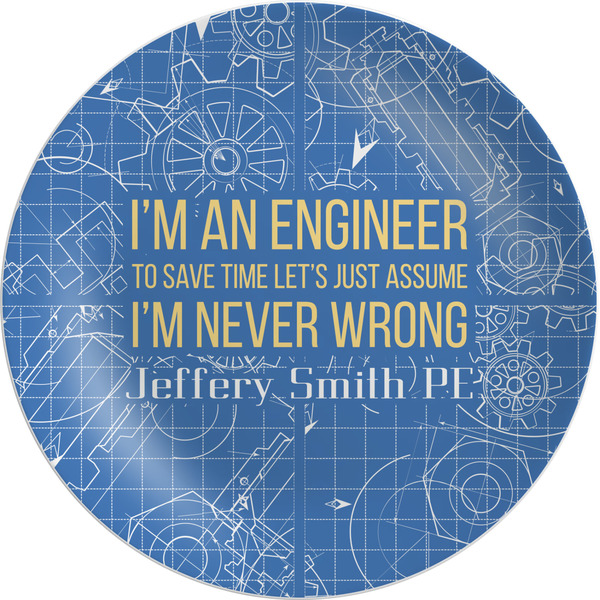 Custom Engineer Quotes Melamine Salad Plate - 8" (Personalized)