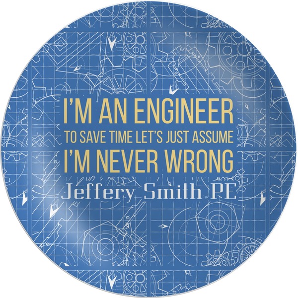 Custom Engineer Quotes Melamine Plate (Personalized)