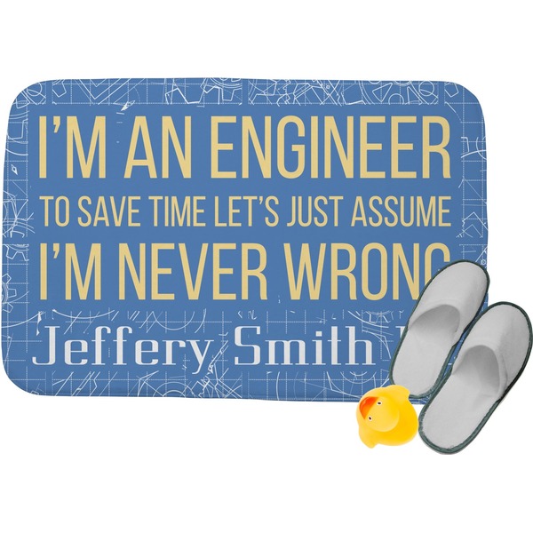 Custom Engineer Quotes Memory Foam Bath Mat (Personalized)