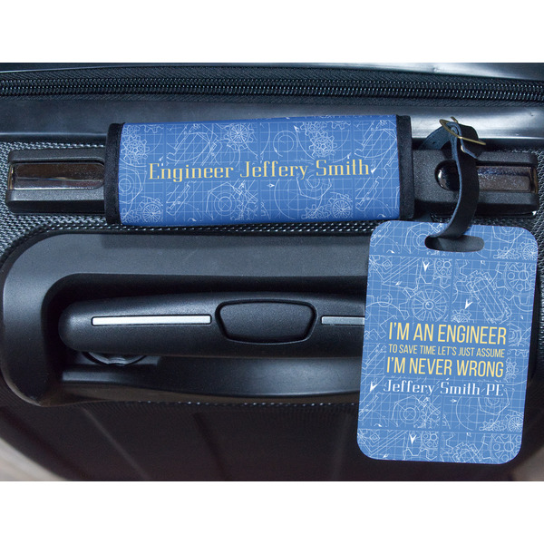 Engineer Quotes Metal Luggage Tag & Handle Wrap - In Context