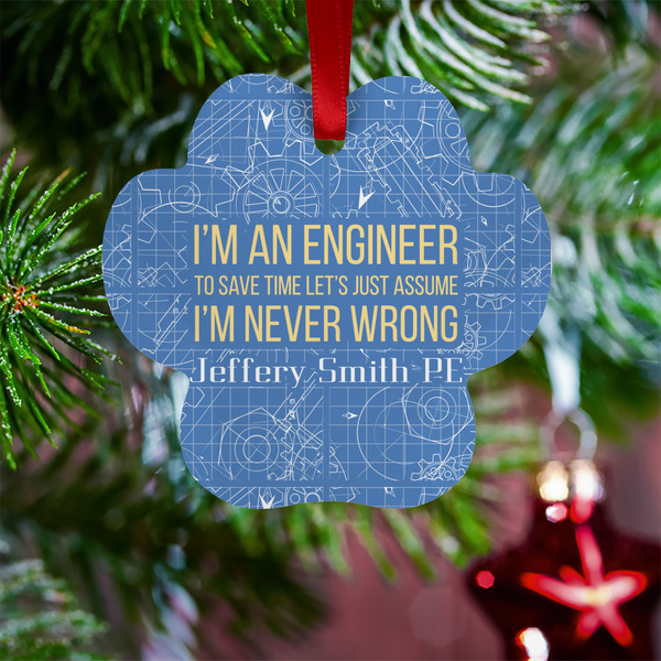 Engineer Quotes Metal Paw Ornament - Lifestyle