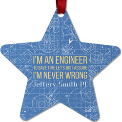 Engineer Quotes Metal Star Ornament - Double Sided w/ Name or Text