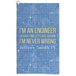 Engineer Quotes Microfiber Golf Towel - Large (Personalized)
