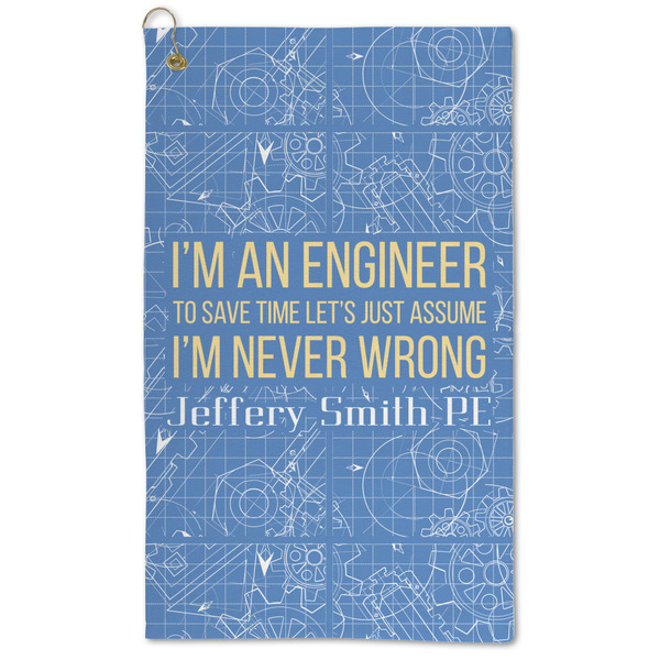 Custom Engineer Quotes Microfiber Golf Towel - Large (Personalized)