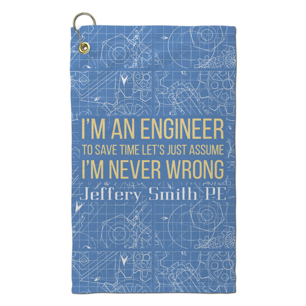 Custom Engineer Quotes Microfiber Golf Towel - Small (Personalized)