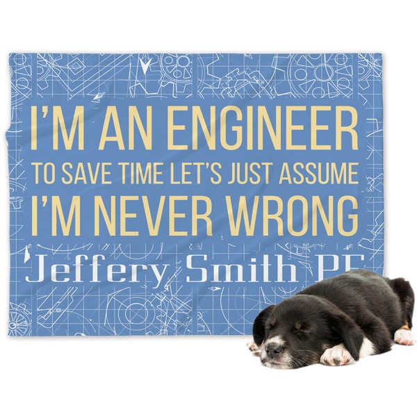 Custom Engineer Quotes Dog Blanket - Large (Personalized)