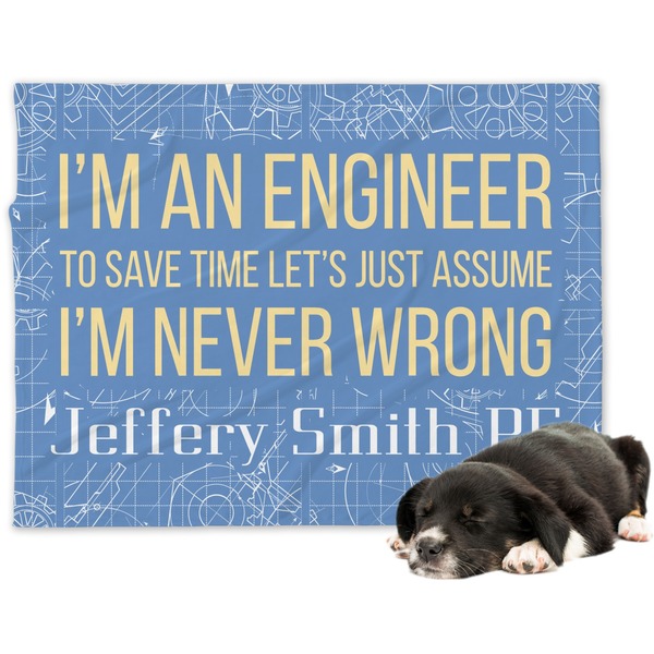 Custom Engineer Quotes Dog Blanket - Regular (Personalized)