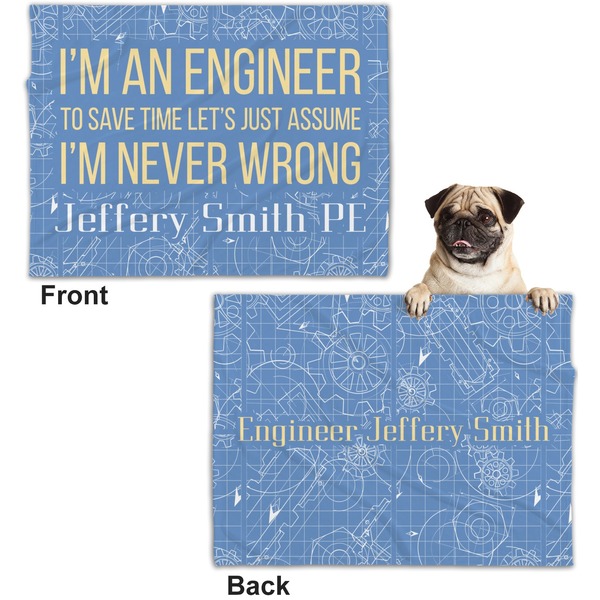 Engineer Quotes Microfleece Dog Blanket - Regular - Front & Back