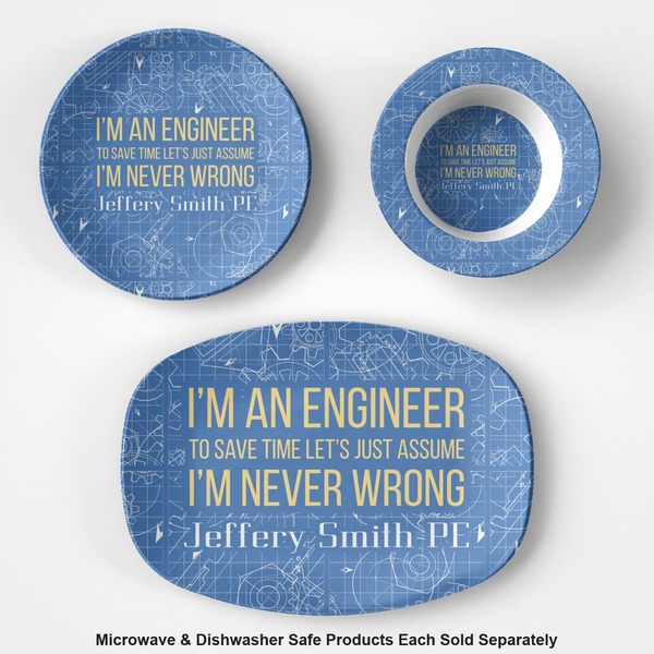 Engineer Quotes Microwave & Dishwasher Safe CP Plastic Dishware - Group