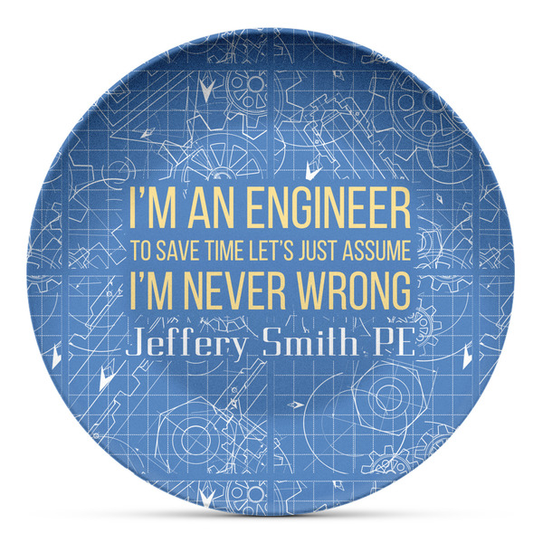 Custom Engineer Quotes Microwave Safe Plastic Plate - Composite Polymer (Personalized)