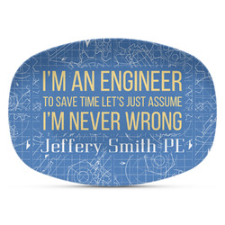 Engineer Quotes Plastic Platter - Microwave & Oven Safe Composite Polymer (Personalized)