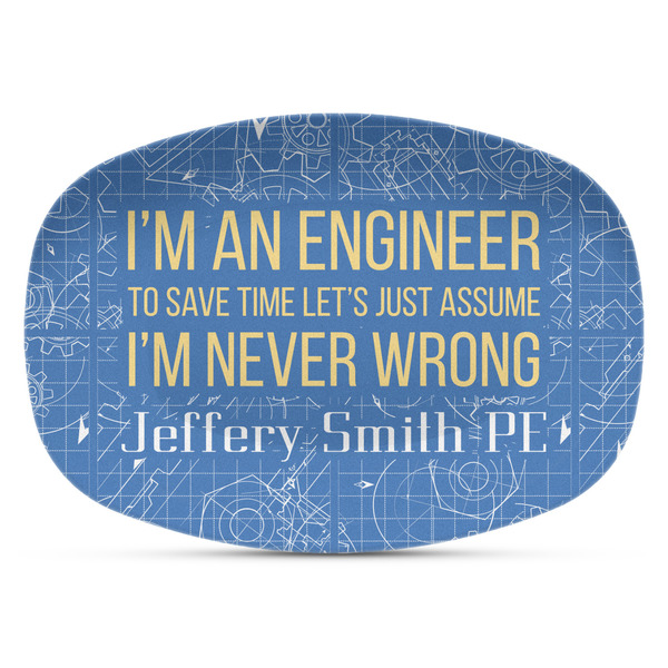 Custom Engineer Quotes Plastic Platter - Microwave & Oven Safe Composite Polymer (Personalized)