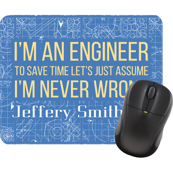 Custom Engineer Quotes Rectangular Mouse Pad (Personalized)