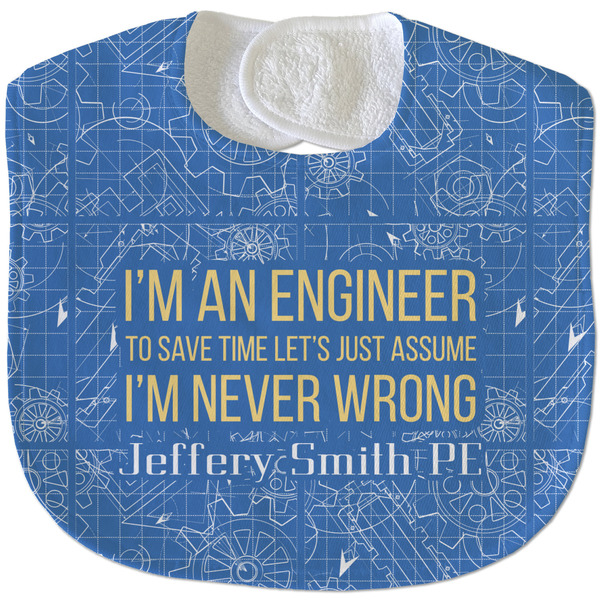 Custom Engineer Quotes Velour Baby Bib w/ Name or Text