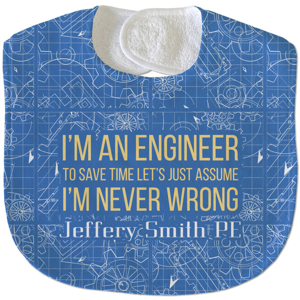 Engineer Quotes New Baby Bib - Closed and Folded