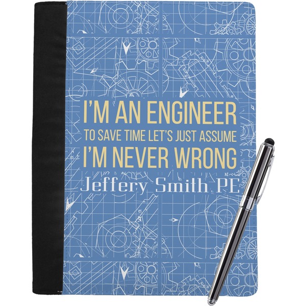 Custom Engineer Quotes Notebook Padfolio - Large w/ Name or Text