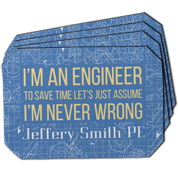 Custom Engineer Quotes Dining Table Mat - Octagon w/ Name or Text