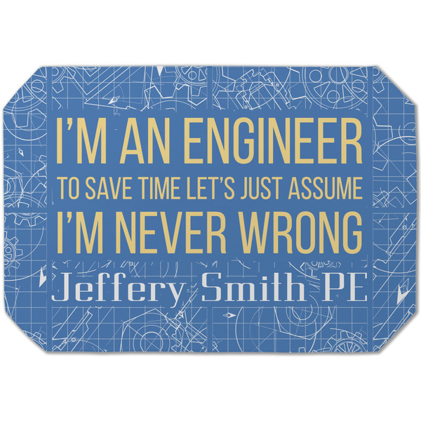 Custom Engineer Quotes Dining Table Mat - Octagon (Single-Sided) w/ Name or Text