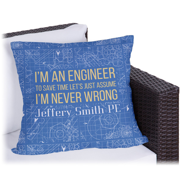 Custom Engineer Quotes Outdoor Pillow (Personalized)