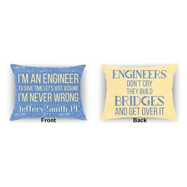 Engineer Quotes Outdoor Rectangular Throw Pillow (Front and Back)