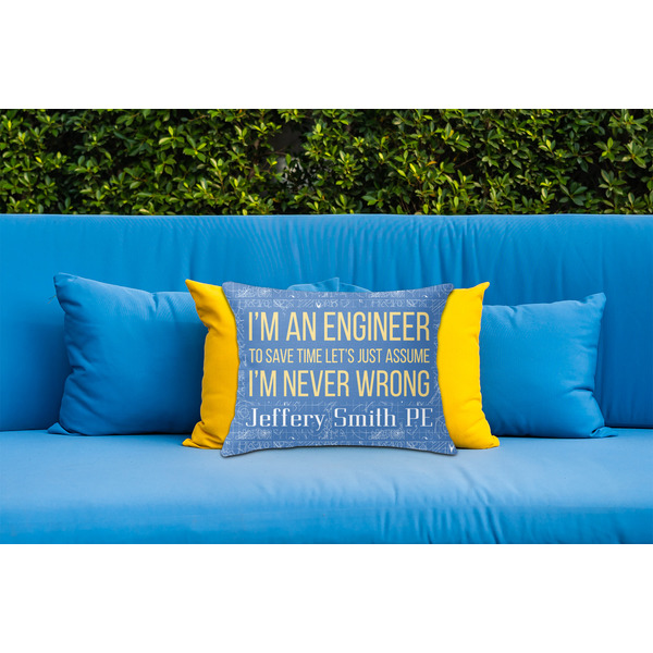 Engineer Quotes Outdoor Throw Pillow  - LIFESTYLE (Rectangular - 20x14)