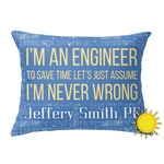 Engineer Quotes Outdoor Throw Pillow (Rectangular) (Personalized)