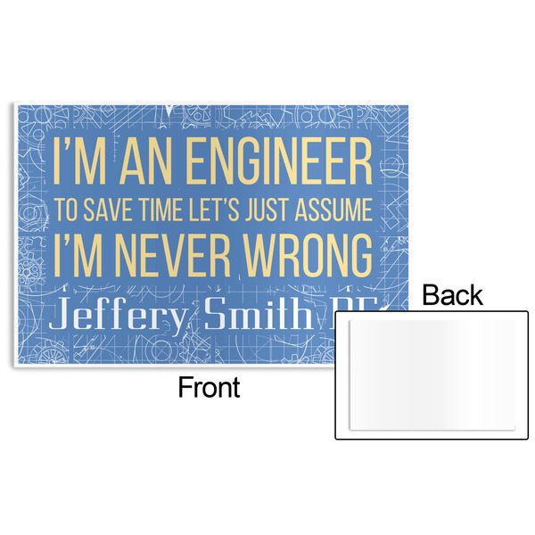 Engineer Quotes Disposable Paper Placemat - Front & Back