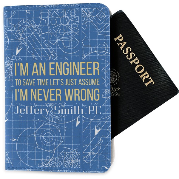 Custom Engineer Quotes Passport Holder - Fabric (Personalized)