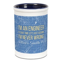 Engineer Quotes Ceramic Pencil Holders - Blue