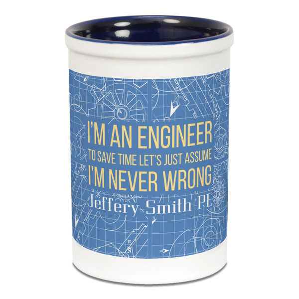 Engineer Quotes Pencil Holder - Blue