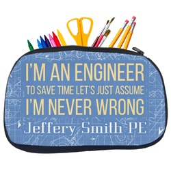 Engineer Quotes Neoprene Pencil Case - Medium w/ Name or Text