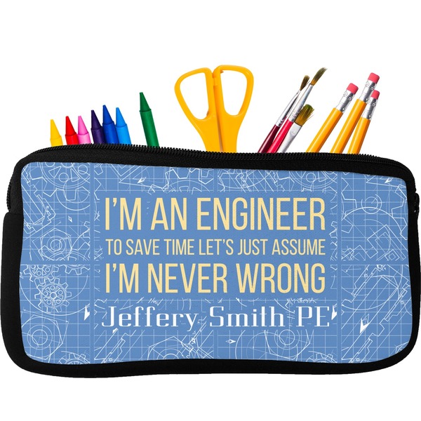 Custom Engineer Quotes Neoprene Pencil Case (Personalized)