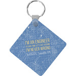 Engineer Quotes Diamond Plastic Keychain w/ Name or Text