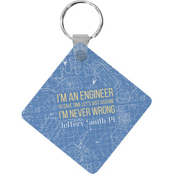 Engineer Quotes Diamond Plastic Keychain w/ Name or Text
