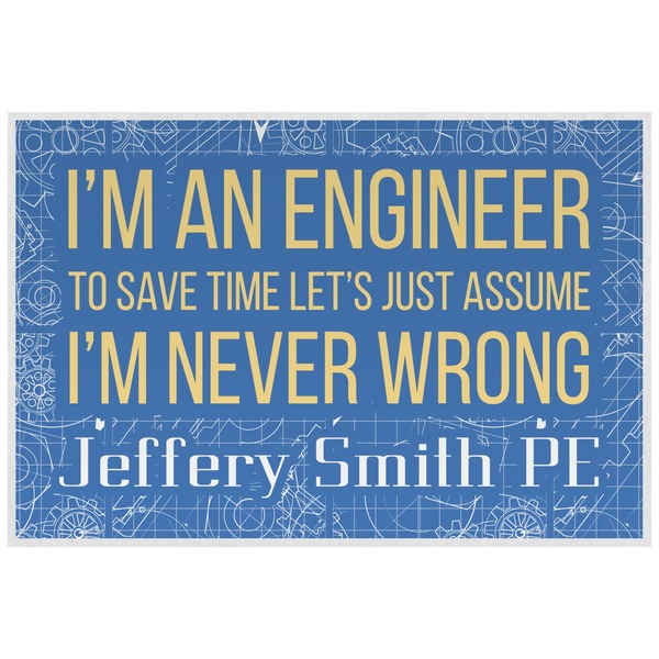 Custom Engineer Quotes Laminated Placemat w/ Name or Text