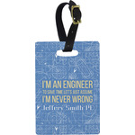 Engineer Quotes Plastic Luggage Tag - Rectangular w/ Name or Text