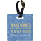 Engineer Quotes Plastic Luggage Tag - Square w/ Name or Text