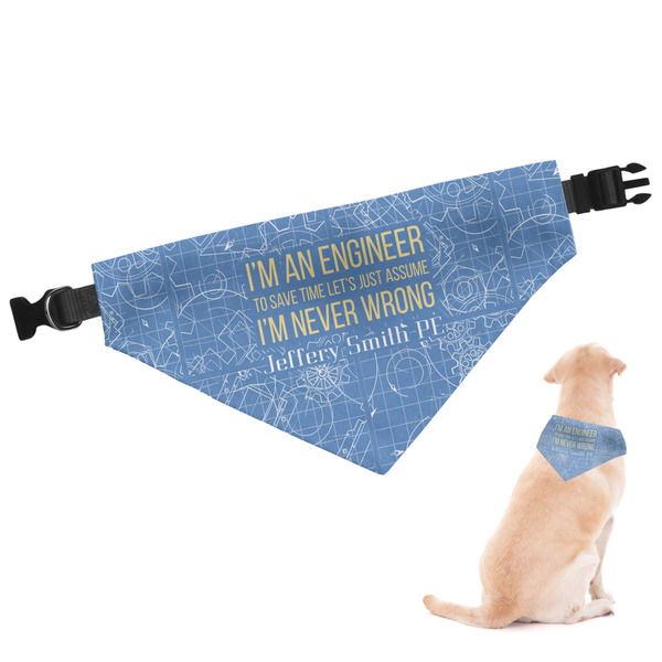 Custom Engineer Quotes Dog Bandana - Large (Personalized)